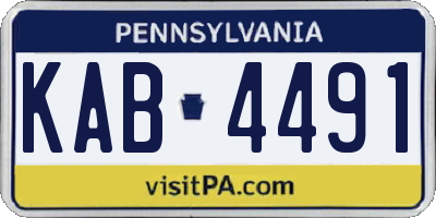 PA license plate KAB4491