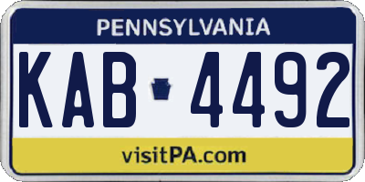 PA license plate KAB4492