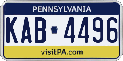 PA license plate KAB4496