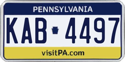 PA license plate KAB4497