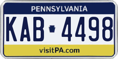 PA license plate KAB4498
