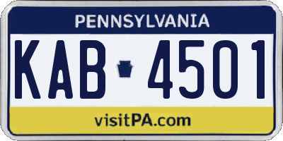 PA license plate KAB4501