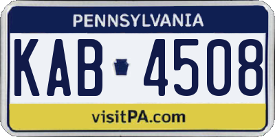 PA license plate KAB4508