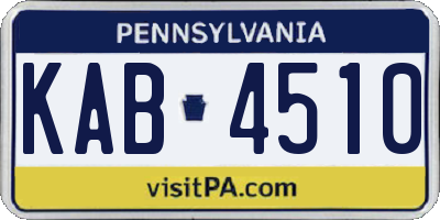PA license plate KAB4510