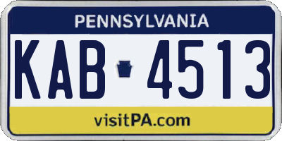 PA license plate KAB4513