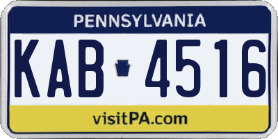PA license plate KAB4516