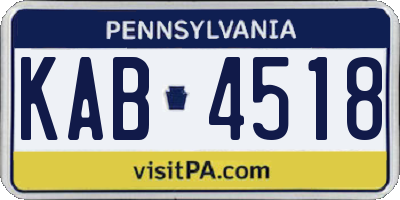 PA license plate KAB4518