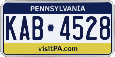 PA license plate KAB4528