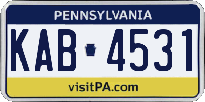 PA license plate KAB4531