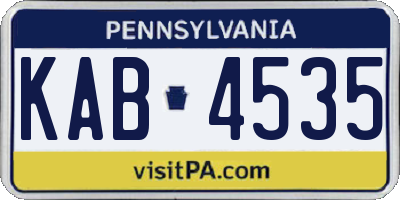 PA license plate KAB4535