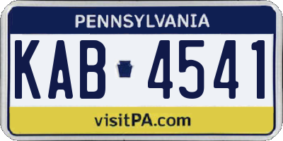 PA license plate KAB4541