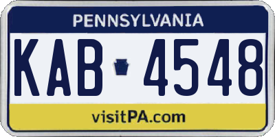 PA license plate KAB4548