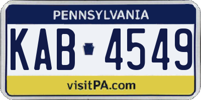 PA license plate KAB4549