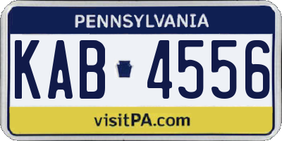 PA license plate KAB4556