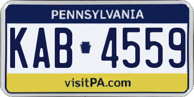 PA license plate KAB4559