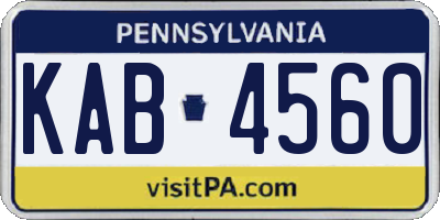 PA license plate KAB4560