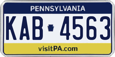 PA license plate KAB4563