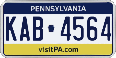PA license plate KAB4564