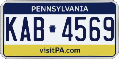 PA license plate KAB4569