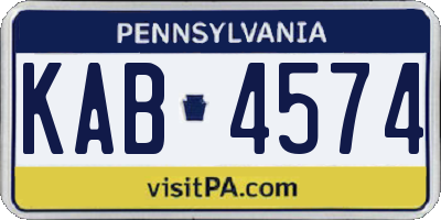 PA license plate KAB4574