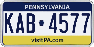 PA license plate KAB4577