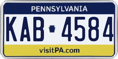 PA license plate KAB4584