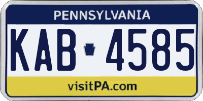 PA license plate KAB4585