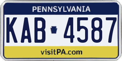 PA license plate KAB4587