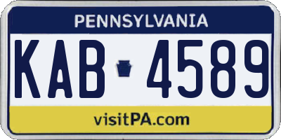 PA license plate KAB4589