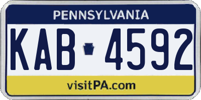 PA license plate KAB4592