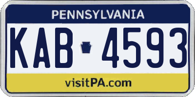 PA license plate KAB4593
