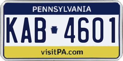 PA license plate KAB4601