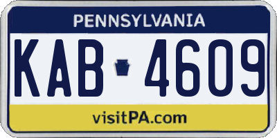 PA license plate KAB4609