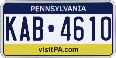 PA license plate KAB4610