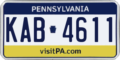 PA license plate KAB4611