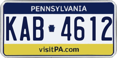PA license plate KAB4612