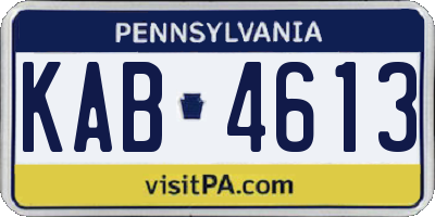 PA license plate KAB4613