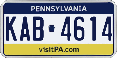 PA license plate KAB4614