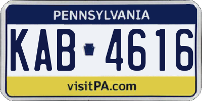 PA license plate KAB4616