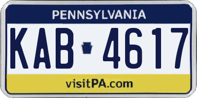 PA license plate KAB4617