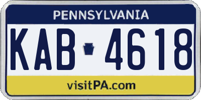 PA license plate KAB4618