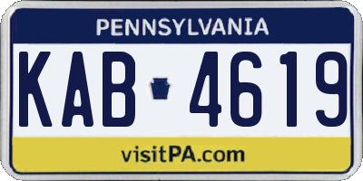 PA license plate KAB4619