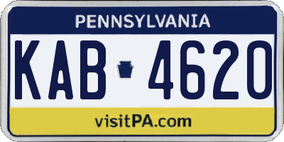 PA license plate KAB4620