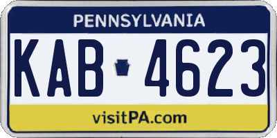 PA license plate KAB4623