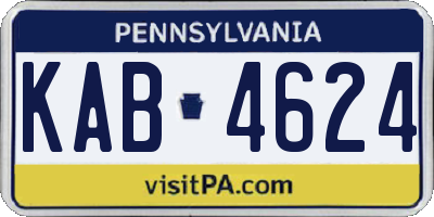PA license plate KAB4624