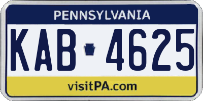 PA license plate KAB4625