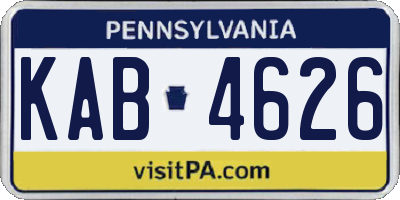 PA license plate KAB4626