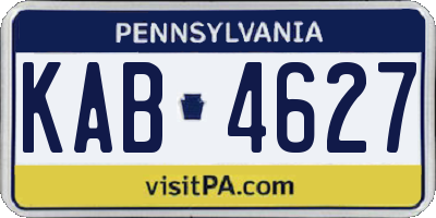 PA license plate KAB4627