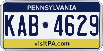 PA license plate KAB4629
