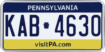 PA license plate KAB4630